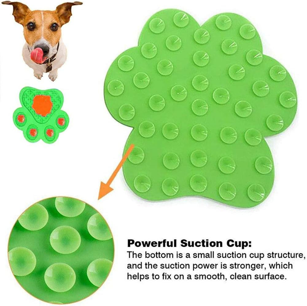 Dog Licking Mat for Anxiety Peanut Butter Slow Feeder Dog Bowls Dog Licking Pad with Strong Suction to Wall for Pet Bathing,Grooming,And Dog Training (Green)