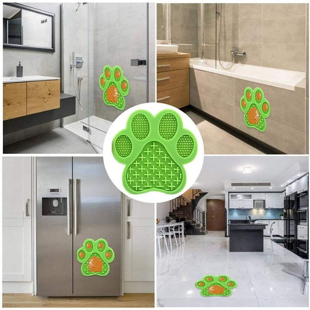 Dog Licking Mat for Anxiety Peanut Butter Slow Feeder Dog Bowls Dog Licking Pad with Strong Suction to Wall for Pet Bathing,Grooming,And Dog Training (Green)