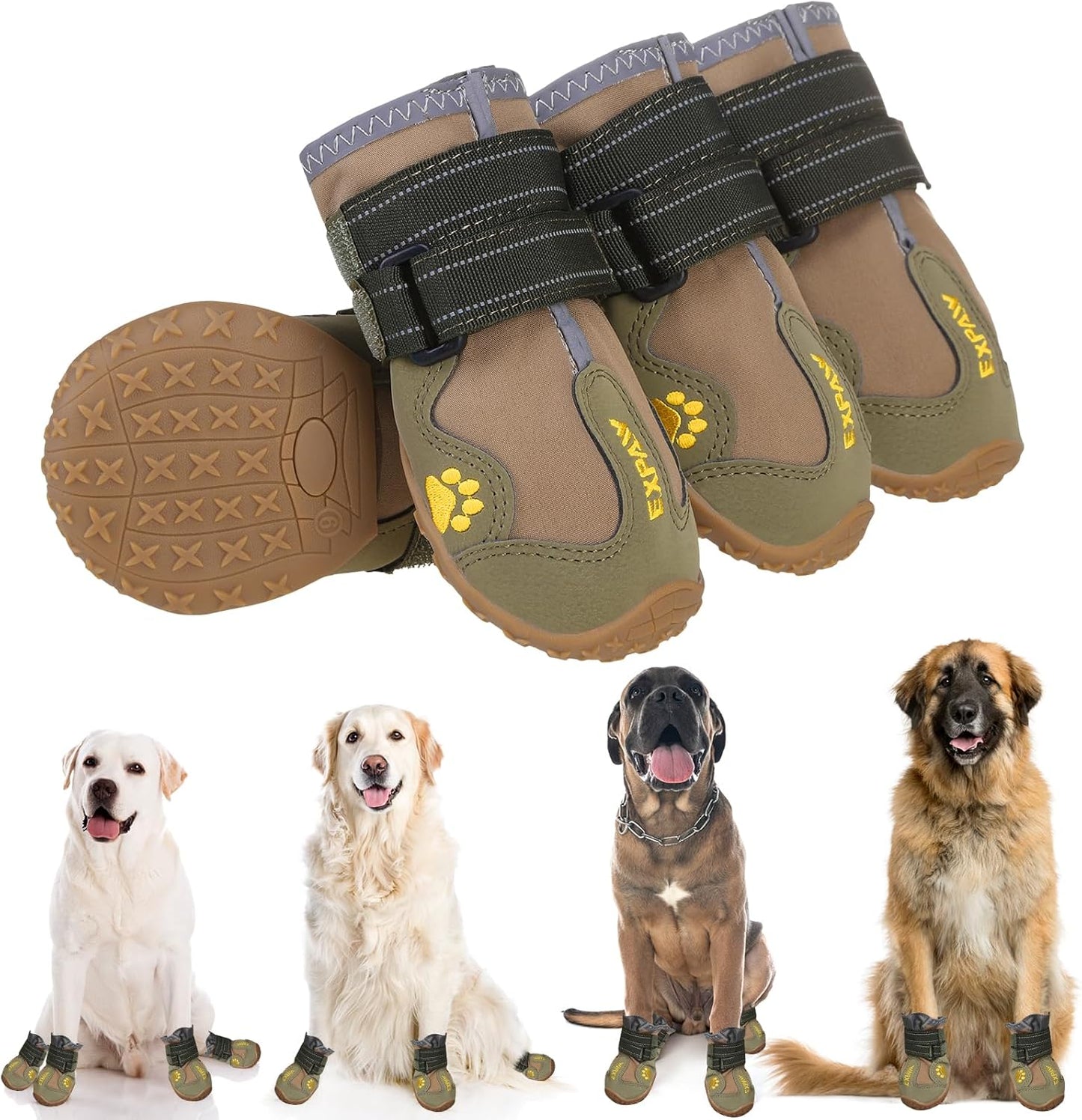 Dog Shoes for Small Dogs,Dog Boots & Paw Protectors for Winter with Anti-Slip Rugged Sole,Waterproof Dog Booties for Outdoor Snow Rain Days,Dog Shoes for Hot Pavement,Hiking Walking (Black)