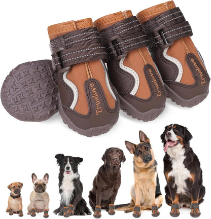 Dog Shoes for Small Dogs,Dog Boots & Paw Protectors for Winter with Anti-Slip Rugged Sole,Waterproof Dog Booties for Outdoor Snow Rain Days,Dog Shoes for Hot Pavement,Hiking Walking (Black)