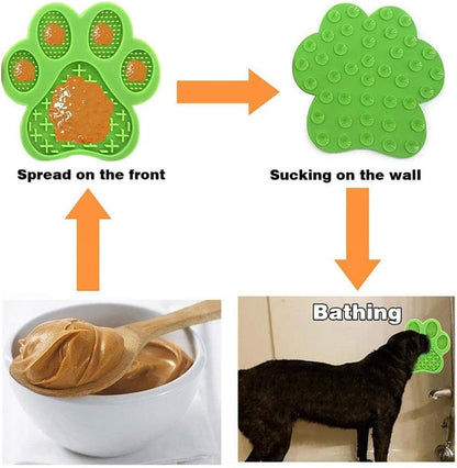 Dog Licking Mat for Anxiety Peanut Butter Slow Feeder Dog Bowls Dog Licking Pad with Strong Suction to Wall for Pet Bathing,Grooming,And Dog Training (Green)
