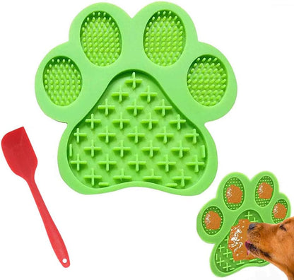 Dog Licking Mat for Anxiety Peanut Butter Slow Feeder Dog Bowls Dog Licking Pad with Strong Suction to Wall for Pet Bathing,Grooming,And Dog Training (Green)