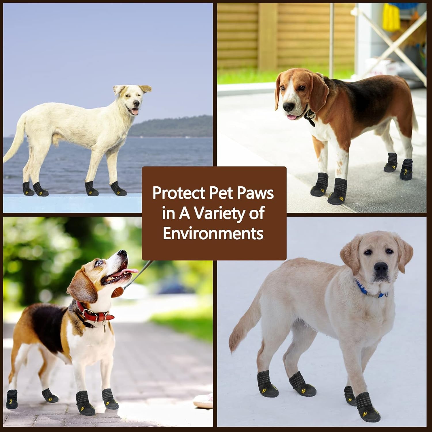 Dog Shoes for Small Dogs,Dog Boots & Paw Protectors for Winter with Anti-Slip Rugged Sole,Waterproof Dog Booties for Outdoor Snow Rain Days,Dog Shoes for Hot Pavement,Hiking Walking (Black)