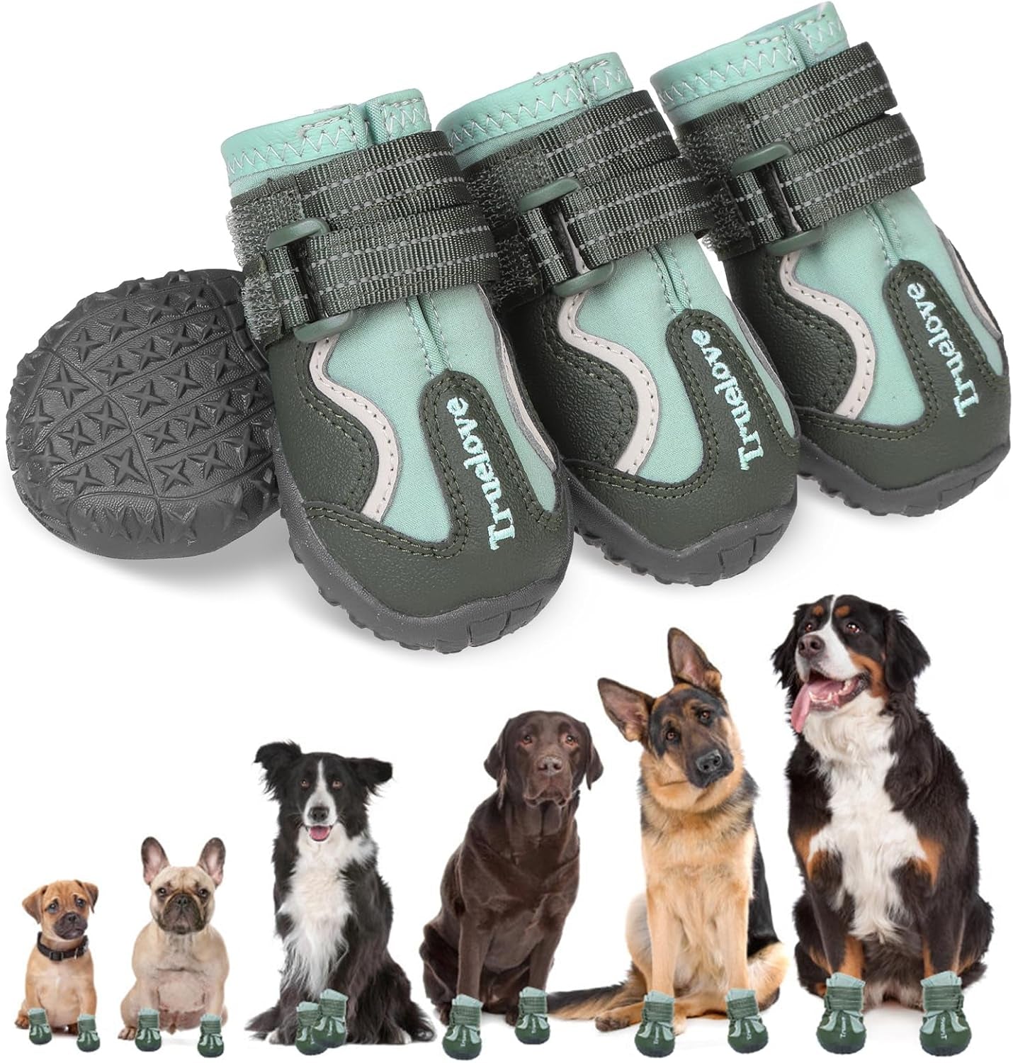 Dog Shoes for Small Dogs,Dog Boots & Paw Protectors for Winter with Anti-Slip Rugged Sole,Waterproof Dog Booties for Outdoor Snow Rain Days,Dog Shoes for Hot Pavement,Hiking Walking (Black)
