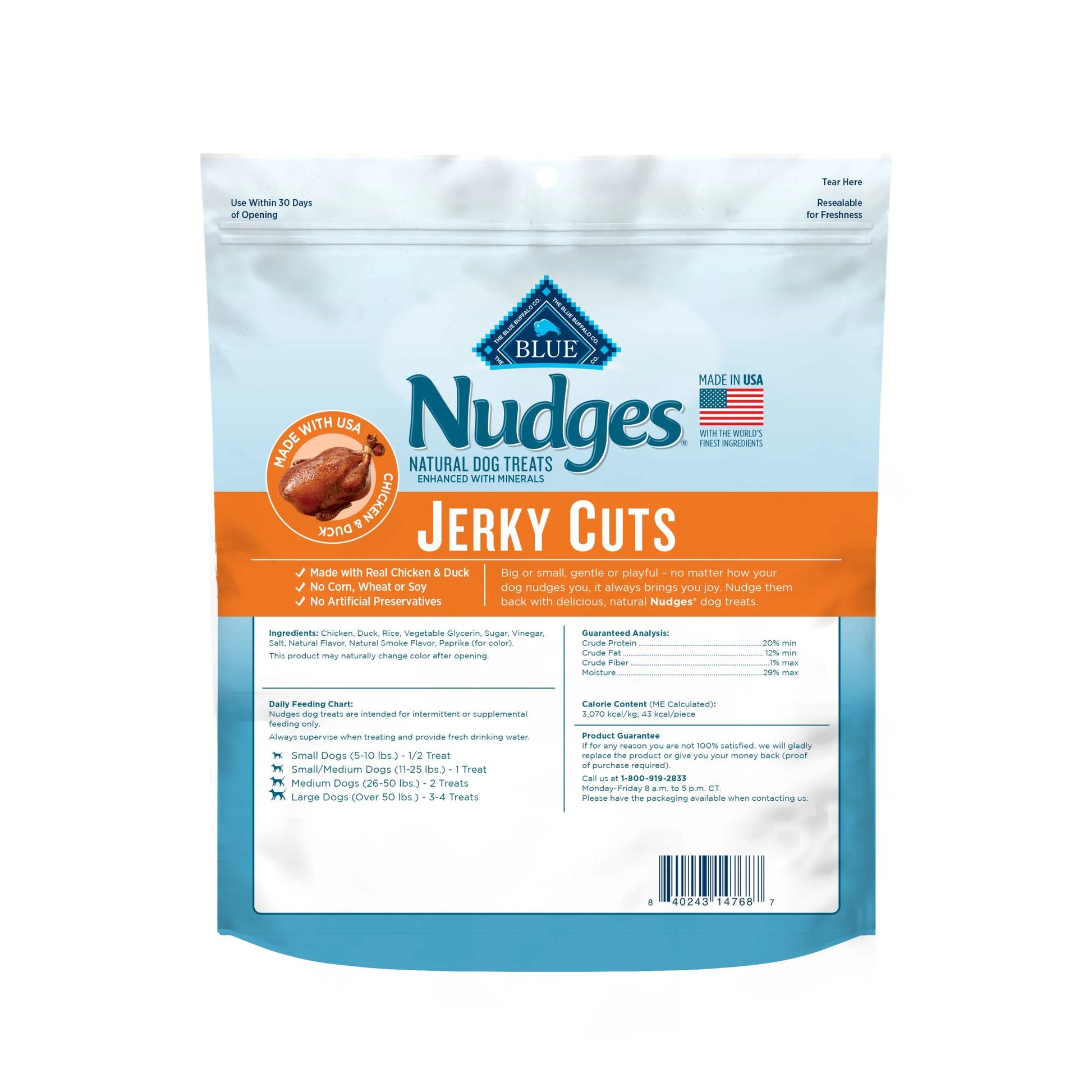 Nudges Jerky Cuts Dog Treats Made with Real Chicken & Duck, 16-Oz. Bag